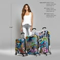 thumbnail image 3 of InUSA Print 3-Piece Hardside Luggage Sets with Spinner Wheels, Handle, Trolley, (20"/24"/28"), Cities, 3 of 11