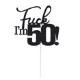 thumbnail image 4 of Fiesta de 50 cumpleaños de Cake Topper Veegood Black Glitter, 4 of 4