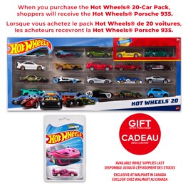 Hot Wheels Set of 20 Toy Sports & Race Cars in 1:64 Scale