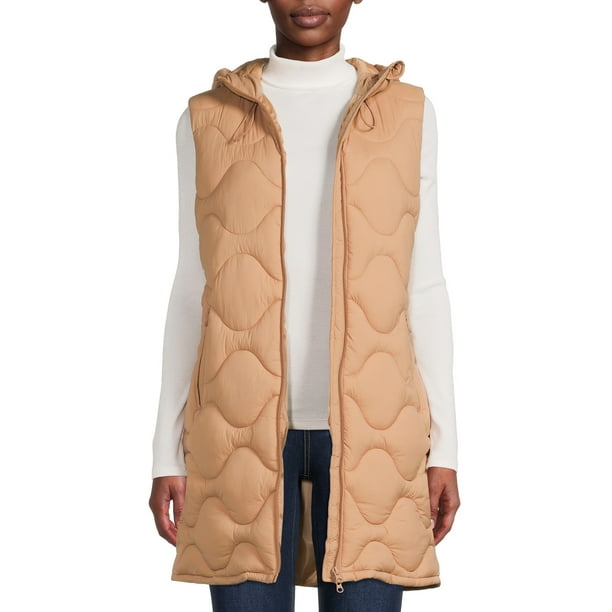 Swiss Tech Women's and Plus Long Onion Quilted Vest with Hood - Walmart.com