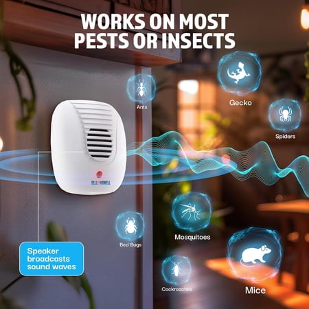 BELL + HOWELL ULTRASONIC PEST REPELLER 4PCS ULTRASONIC PEST REPELLENT