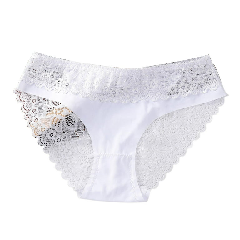 opvise Lady Panties High Elasticity Traceless Breathable Soft Openwork  Anti-pilling Transparent Lace Sexy Underpants Black M 