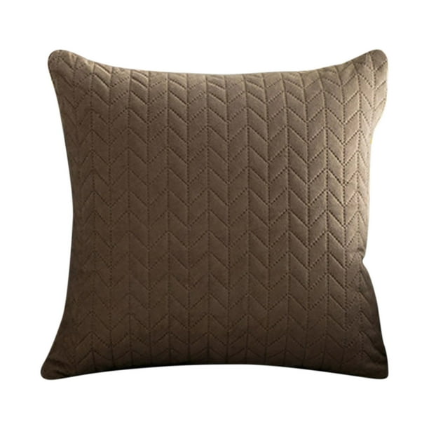 Funda de almohada plisada de terciopelo de 45 x 45 cm | Funda de cojín de sofá de terciopelo suave de color liso | Funda de almohada con soporte lumbar y cremallera oculta para oficina, protecci