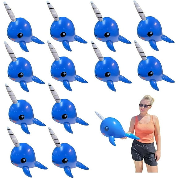 24" Narwhal Inflate (Blue) Inflatable Narwhale (2 pack)