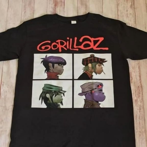 NEW- GORILLAZ cotton unisex black all sizes t shirt