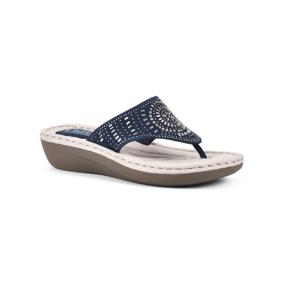 Cliffs by White Mountain Women's Cienna Thong Wedge Sandal