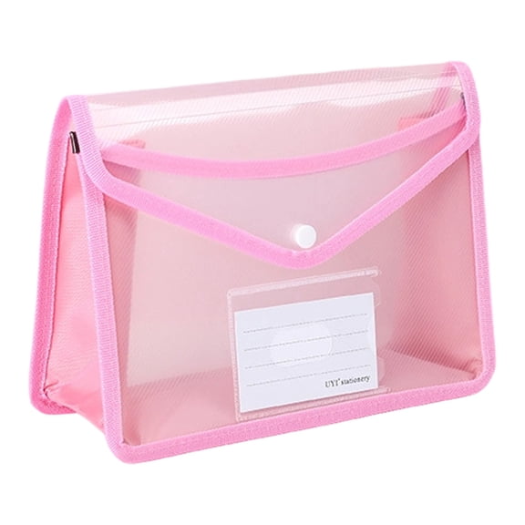 1 Pack Plastic Expanding File Folder, Folders for Documents, Transparent Envelopes with Elastic Closure, File Folder Organizer Holder, Fit Letter/A5 Size, Pink