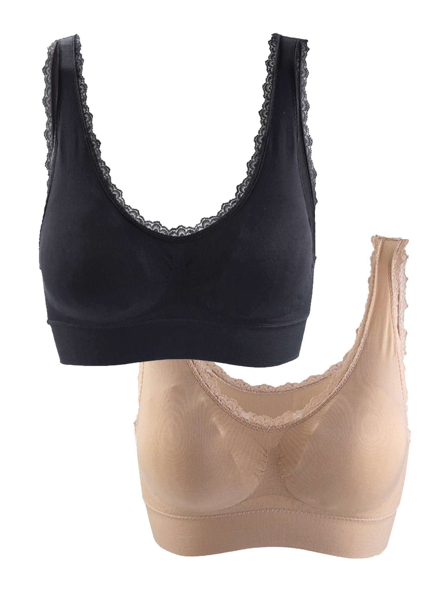 Allegra K Women's Removable Pads Seamless Wirefree Sleep Vest Tops Bra