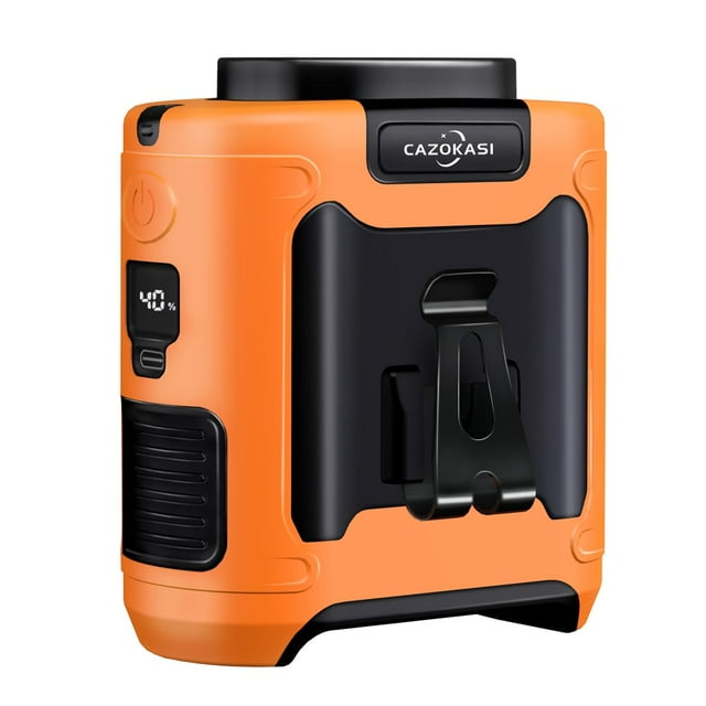 Ventilador personal CAZOKASI con clip de cintura recargable de 10000 mAh, color naranja