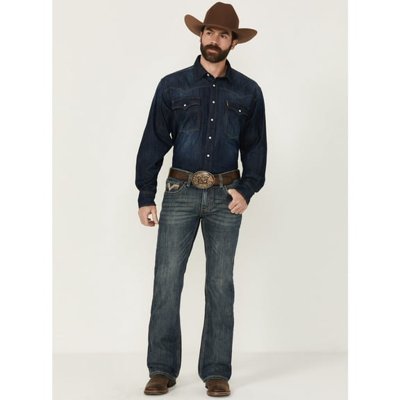 Rock & Roll Denim Men's And Boot Barn Medium Wash Bootcut Jeans Medium Wash 28W x 30L  US