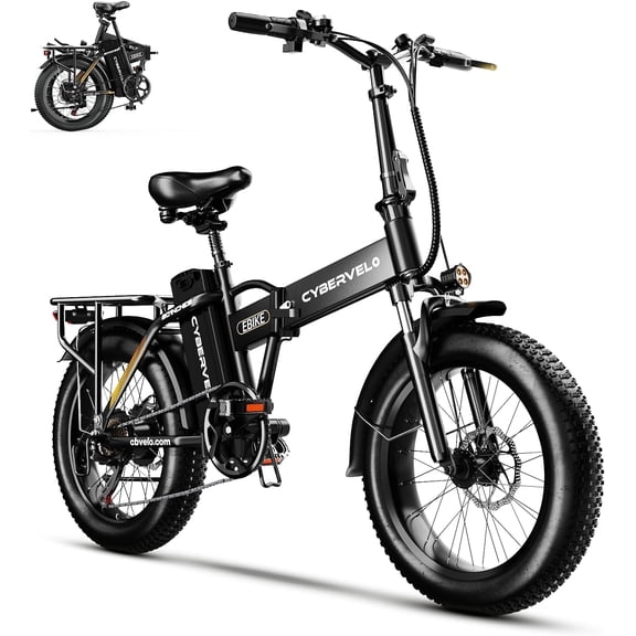 750W Powerful Motor Fat Tire Folding Electric Bike for Adults, 20" E-Bike with 48V 20.8Ah Swappable Battery, 80 Mile Range for Commuting