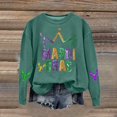 thumbnail image 2 of Tweang Mardi Gras Sweater Mardi Gras Blouse Graphic Tees for Women Womens Quarter Zip Sweatshirt Mardi Gras Hoodies for Women Mardi Gras Sweatshirts for Women Oversized Sweatshirt Green M, 2 of 4