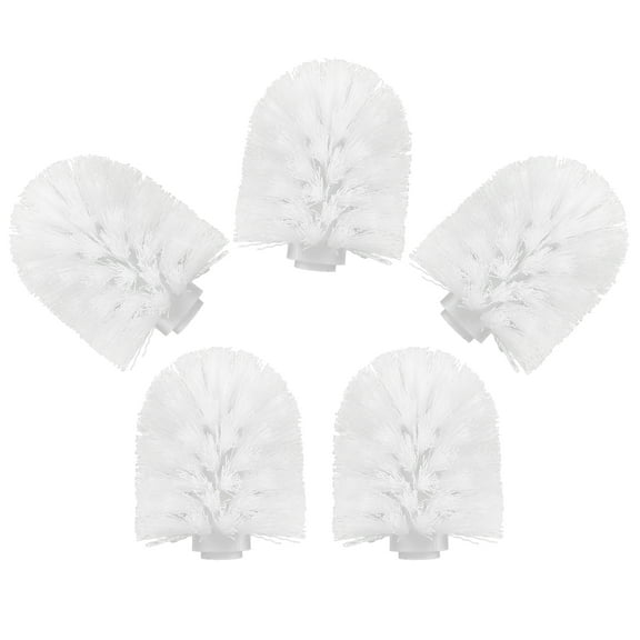 5 Pcs Brush Head Replaceable Cleaning Brushes for Household Toilet Bowl White