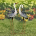 thumbnail image 3 of Set of 2 44" Tall Blue & White Metal Egret Garden Figurines, 3 of 6