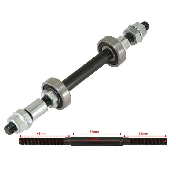 Bike Hub Axle Set 3/8x185mm Sealed/Bearing Black.