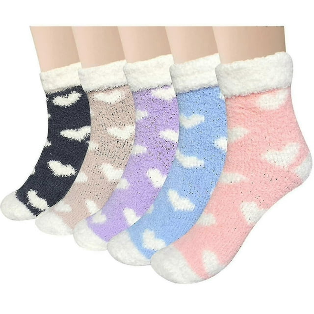 5 Pairs Of Women's Plush Socks Keep Warm And Comfortable In Winter