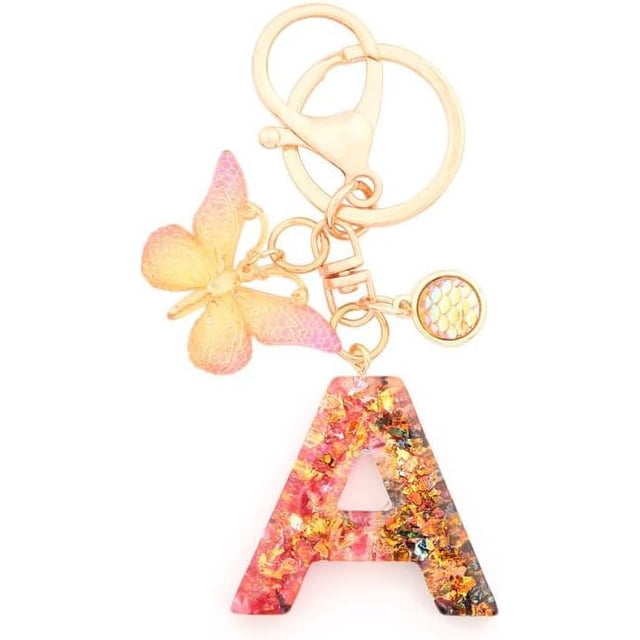 Letter Keychain,26 Letters A-Z Decorative Letter Keychain,Name Keychain for Women Girls Men Teenager Gift