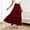 Wine, variant on Gifts Dianli A Line Midi Skirt Elastic Waist Ruffled Ankle Length Wave Wrinkle Pleated Design Loose Fit Breathable Pull On Casual Everyday Travel Work To Weekend Maxi Skirt