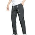 thumbnail image 3 of Blekii Men's Ice Silk Pants, Summer Thin Quick-Dry Trousers with Elastic Waist, Breathable Stretch Sports Pants, Loose Straight Leg Comfort, Moisture Wicking Fabric for Hot Weather,, 3 of 4