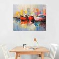 thumbnail image 2 of Nawypu  Art,24x48Inch 100% Hand Painted Colorful Sailboat Oil Painting Abstract Modern Canvas Artwork Romance Seascape Wall Art Stretched and Framed Ready to Hang Home Wall Decoration, 2 of 4