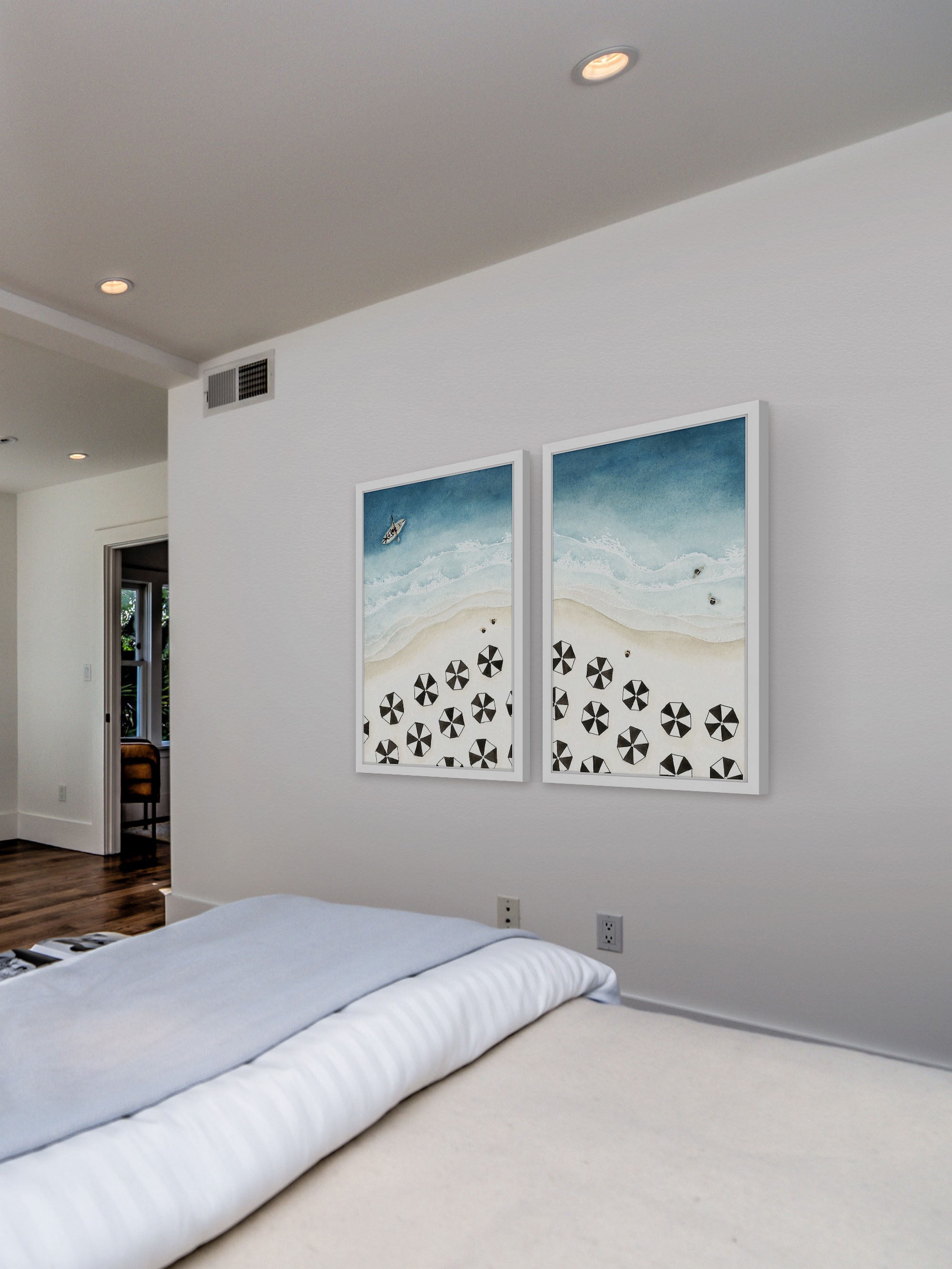 Marmont Hill Black Umbrellas Diptych by Dantell, 36" x 48"