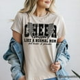 thumbnail image 5 of Cheer Mom Lightning T-Shirt, Cheerleader Retro White and Natural Tee for Proud Sports Mothers, 5 of 8