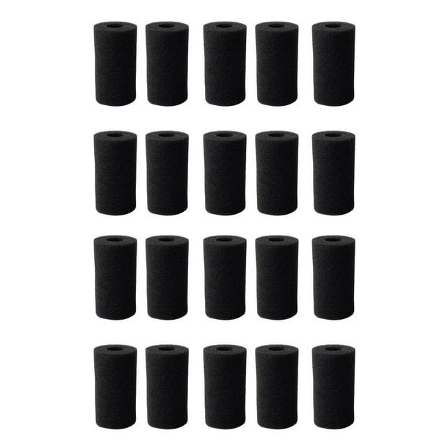 Paquete de 20 útiles almohadillas de esponja para pecera de acuario Yinane Filtro de esponja de acuario negro 3,5x6 cm