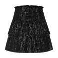 thumbnail image 5 of New Summer Arrivals SMihono Women's Mini Skirts with Shorts Cute High Waist Sequin Ruffle Flowy Glitter Short Skirts Night Out Club Party Black 8, 5 of 8