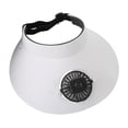 thumbnail image 4 of Sombrero de playa con abanico, sombrero de pesca, protección superior vacía, visera solar con carga USB Blanco negro, 4 of 9