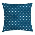 thumbnail image 1 of Navy and White Throw Pillow Cushion Cover, Circles with White Polka Dots Ancestral Folk Evil Eye Style Tile, Decorative Square Accent Pillow Case, 24 X 24 Inches, Dark Blue Teal White, by Ambesonne, 1 of 2