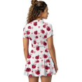 thumbnail image 2 of Psesaysky Pink Ladybug Love Print Dresses with Shorts for Women Tummy Control Zip Up Athletic Dress Valentine's Day Short Sleeve Sundress 2 in 1 Set Golf Outfits XS-2XL, 2 of 7