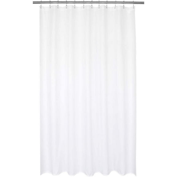 72x90 Extra Long Fabric Shower Curtain or Liner White