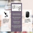 thumbnail image 2 of Estante para botellas de vino de metal Estante para botellas de vino para 4 botellas Estante para vinos ligero, 2 of 4