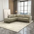 thumbnail image 2 of Paisley Genuine Leather L-Shaped Pillow Back Left-Facing Sectional in Cream, 2 of 6