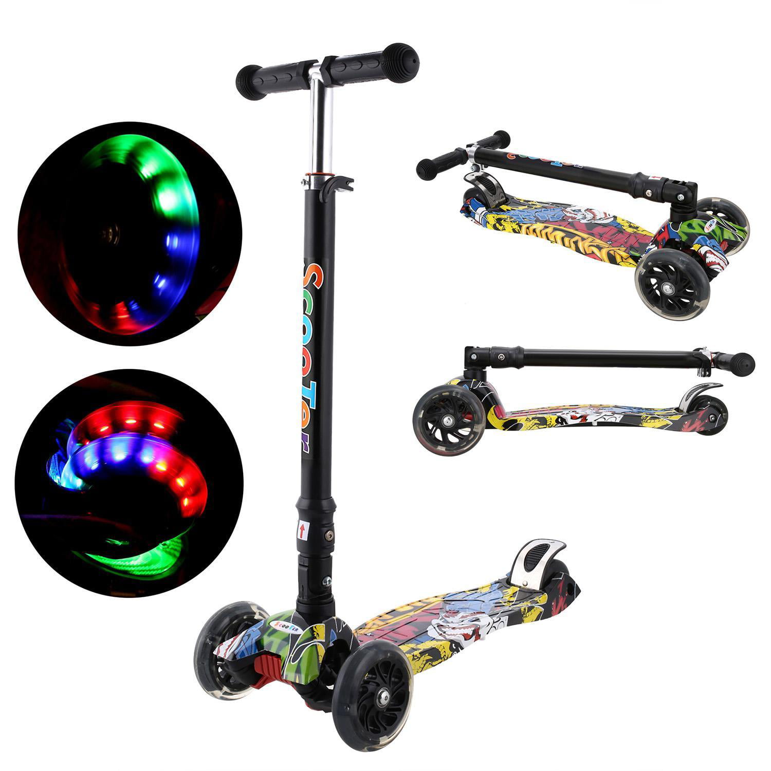Lean to Steer with LED Girls & Boys FREDDO Toys 3 Wheel Kick Scooter for Kids