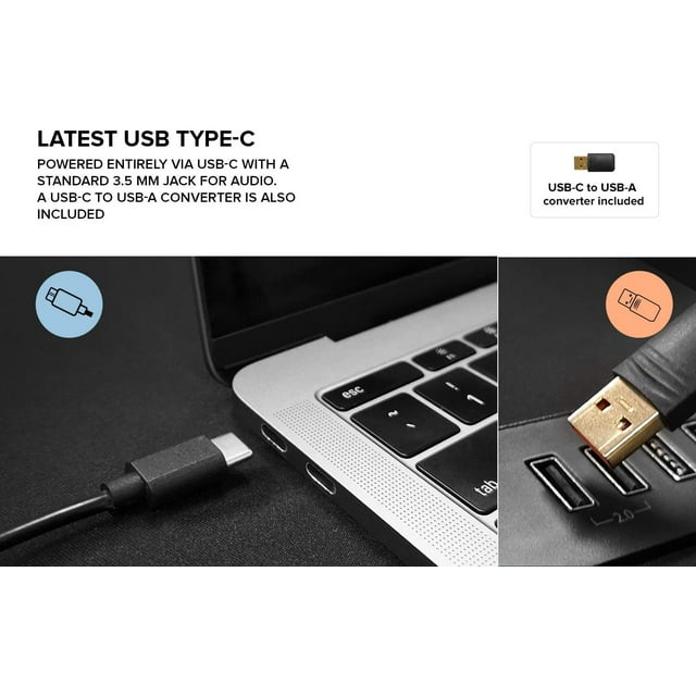 Altavoces de Escritorio Minimalistas Creative Pebble V2 2.0 USB-C Negro