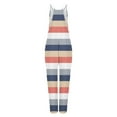 thumbnail image 4 of Wycnly Womens Jumpsuits Fashion Plus Size Wide Leg Pocket Strap Maxi Jumpsuits Overalls Trendy Striped Print V-Neck Sleeveless Long Summer Rompers Multicolor xxxl, 4 of 5