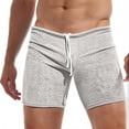 thumbnail image 4 of YueHuiYing Mens Shorts Casual Waffle Elastic Waistc Drawstring Shorts Summer Beach Lightweight Shorts with Pockets Gray M, 4 of 5