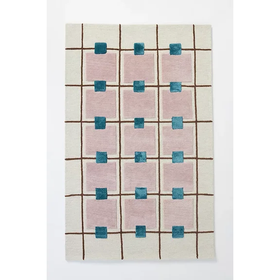 Aarish Rugs Handcraft Greer Hand-Tufted Wool-Viscose Blend Area Rug for Living Room, Bedroom Any Room (Color:-Mauve, Size:-5 x 7 ft)