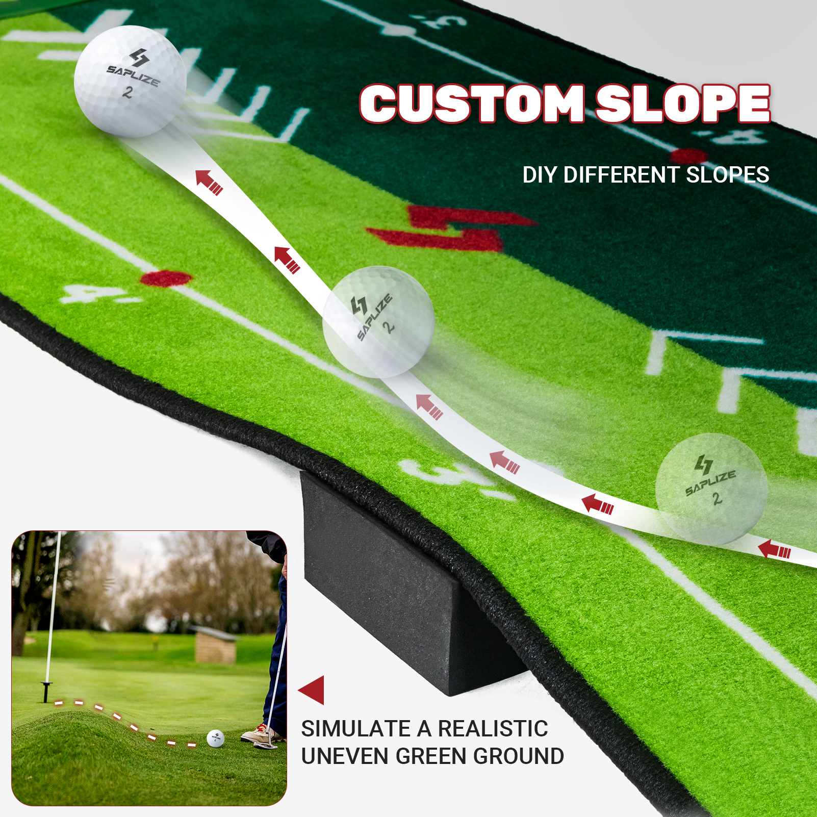 SAPLIZE Golf Putting Mat 20 In X 10 Ft with Mirror photo 3