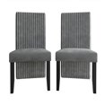 thumbnail image 3 of Castle Place Corduroy Contemporary Wooden Dining Chairs, Grey, Set of 2, 3 of 11