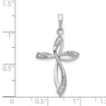 thumbnail image 2 of 14k White Gold Lab Grown Diamond Religious Faith Cross Pendant Necklace 32.95mm Long Pendant for Women, 2 of 2
