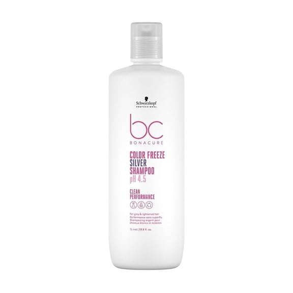 BC BONACURE pH 4.5 Color Freeze Micellar Silver Shampoo, 33.8-Ounce