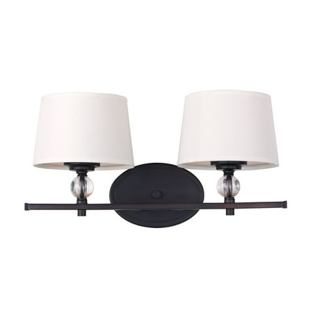Bathroom Vanity 2 Light Bulb Fixture With Oil Rubbed Bronze Finish Candelabra Type 17 Inch 120 Watts