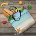 thumbnail image 5 of Wukai Starfish in Beach Print Reusable Grocery Bag Shopping Bags with Zipper Shoulder Shopping Handle Bag Suitable for Outdoor Convenient Daily Bag, 5 of 8