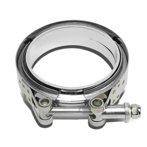 DNA Motoring VCF-35 Stainless Steel 3.5"Zinc Coated Turbo Intercooler Exhaust Down Pipe V-Band Clamps+Flange