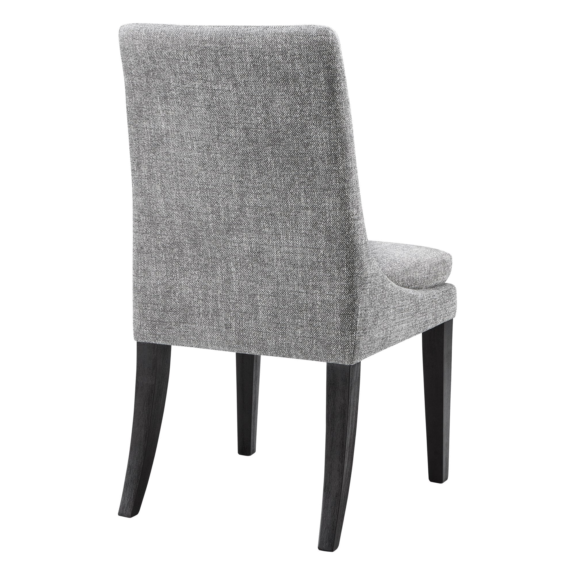 Spruce & Spring Modern Upholstered Dining Chair Set of 2 with Curved Backrest and Solid Wood Legs, Comfortable Padded Fabric Seat for Dining Room Kitchen Living Room, Pebble Grey