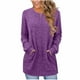 thumbnail image 1 of Neewe Womens Classic Plain Long Sleeve Tops Fall Winter Pullover T Shirts Round Neck Casual Fashion Basic Sweatershirt with Pocket, 1 of 5