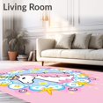 thumbnail image 2 of ODIKA 8x10 Machine Washable Non-Slip Area Rug, Fairytale Unicorn Surrounded by Interlocking Clouds and Shimmering Starbursts Ultra Soft Rug, None, 645808, 2 of 7
