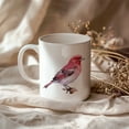 thumbnail image 3 of Bird Watching Mug, Purple Finch Song Bird Mug, 11oz or 15oz White Ceramic Coffee Mug Gift for Bird Watchers, 3 of 9